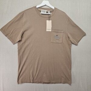 Scotch & Soda Men's Large Cappuchino Brown Short Sleeved Dyed Pocket Tee NWT